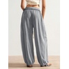 image:imageRoseSeek Womens Baggy Boho Harem Pants Drawstring Waist Wide Leg Sweatpants Casual Trousers Joggers with PocketsCool Grey