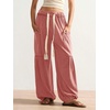 image:imageRoseSeek Womens Baggy Boho Harem Pants Drawstring Waist Wide Leg Sweatpants Casual Trousers Joggers with PocketsCoral Pink