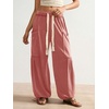 image:imageRoseSeek Womens Baggy Boho Harem Pants Drawstring Waist Wide Leg Sweatpants Casual Trousers Joggers with PocketsCoral Pink