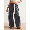 image:imageRoseSeek Womens Baggy Boho Harem Pants Drawstring Waist Wide Leg Sweatpants Casual Trousers Joggers with PocketsDark Grey