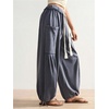 image:imageRoseSeek Womens Baggy Boho Harem Pants Drawstring Waist Wide Leg Sweatpants Casual Trousers Joggers with PocketsDark Grey