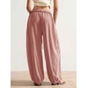 image:imageRoseSeek Womens Baggy Boho Harem Pants Drawstring Waist Wide Leg Sweatpants Casual Trousers Joggers with PocketsDusty Pink