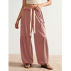 image:imageRoseSeek Womens Baggy Boho Harem Pants Drawstring Waist Wide Leg Sweatpants Casual Trousers Joggers with PocketsDusty Pink