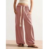 image:imageRoseSeek Womens Baggy Boho Harem Pants Drawstring Waist Wide Leg Sweatpants Casual Trousers Joggers with PocketsDusty Pink