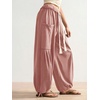 image:imageRoseSeek Womens Baggy Boho Harem Pants Drawstring Waist Wide Leg Sweatpants Casual Trousers Joggers with PocketsDusty Pink