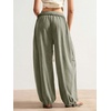image:imageRoseSeek Womens Baggy Boho Harem Pants Drawstring Waist Wide Leg Sweatpants Casual Trousers Joggers with PocketsGreen