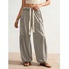 image:imageRoseSeek Womens Baggy Boho Harem Pants Drawstring Waist Wide Leg Sweatpants Casual Trousers Joggers with PocketsGrey Khaki