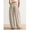 image:imageRoseSeek Womens Baggy Boho Harem Pants Drawstring Waist Wide Leg Sweatpants Casual Trousers Joggers with PocketsLight Khaki