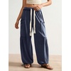 image:imageRoseSeek Womens Baggy Boho Harem Pants Drawstring Waist Wide Leg Sweatpants Casual Trousers Joggers with PocketsMedium Blue