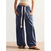 image:imageRoseSeek Womens Baggy Boho Harem Pants Drawstring Waist Wide Leg Sweatpants Casual Trousers Joggers with PocketsMedium Blue