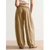 image:imageRoseSeek Womens Baggy Boho Harem Pants Drawstring Waist Wide Leg Sweatpants Casual Trousers Joggers with PocketsMedium Brown