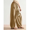image:imageRoseSeek Womens Baggy Boho Harem Pants Drawstring Waist Wide Leg Sweatpants Casual Trousers Joggers with PocketsMedium Brown
