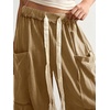image:imageRoseSeek Womens Baggy Boho Harem Pants Drawstring Waist Wide Leg Sweatpants Casual Trousers Joggers with PocketsMedium Brown