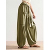 image:imageRoseSeek Womens Baggy Boho Harem Pants Drawstring Waist Wide Leg Sweatpants Casual Trousers Joggers with PocketsOlive Green