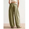 image:imageRoseSeek Womens Baggy Boho Harem Pants Drawstring Waist Wide Leg Sweatpants Casual Trousers Joggers with PocketsOlive Green