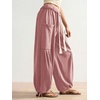image:imageRoseSeek Womens Baggy Boho Harem Pants Drawstring Waist Wide Leg Sweatpants Casual Trousers Joggers with PocketsPink