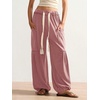 image:imageRoseSeek Womens Baggy Boho Harem Pants Drawstring Waist Wide Leg Sweatpants Casual Trousers Joggers with PocketsPink
