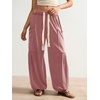 image:imageRoseSeek Womens Baggy Boho Harem Pants Drawstring Waist Wide Leg Sweatpants Casual Trousers Joggers with PocketsPink