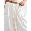 image:imageRoseSeek Womens Baggy Boho Harem Pants Drawstring Waist Wide Leg Sweatpants Casual Trousers Joggers with PocketsPure White