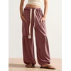 image:imageRoseSeek Womens Baggy Boho Harem Pants Drawstring Waist Wide Leg Sweatpants Casual Trousers Joggers with PocketsRed