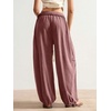 image:imageRoseSeek Womens Baggy Boho Harem Pants Drawstring Waist Wide Leg Sweatpants Casual Trousers Joggers with PocketsRed