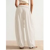 image:imageRoseSeek Womens Baggy Boho Harem Pants Drawstring Waist Wide Leg Sweatpants Casual Trousers Joggers with PocketsWhite