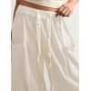 image:imageRoseSeek Womens Baggy Boho Harem Pants Drawstring Waist Wide Leg Sweatpants Casual Trousers Joggers with PocketsWhite