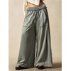 image:imageRoseSeek Womens Baggy Sweatpants Color Block Patchwork Wide Leg Sweat Pants Palazzo Flowy Pants JoggersDeep Green