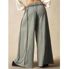 image:imageRoseSeek Womens Baggy Sweatpants Color Block Patchwork Wide Leg Sweat Pants Palazzo Flowy Pants JoggersDeep Green