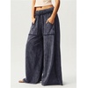 image:imageRoseSeek Womens Baggy Sweatpants Color Block Patchwork Wide Leg Sweat Pants Palazzo Flowy Pants JoggersGrey