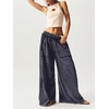 image:imageRoseSeek Womens Baggy Sweatpants Color Block Patchwork Wide Leg Sweat Pants Palazzo Flowy Pants JoggersGrey