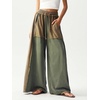 image:imageRoseSeek Womens Baggy Sweatpants Color Block Patchwork Wide Leg Sweat Pants Palazzo Flowy Pants JoggersMulticolor