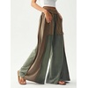 image:imageRoseSeek Womens Baggy Sweatpants Color Block Patchwork Wide Leg Sweat Pants Palazzo Flowy Pants JoggersMulticolor