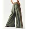 image:imageRoseSeek Womens Baggy Sweatpants Color Block Patchwork Wide Leg Sweat Pants Palazzo Flowy Pants JoggersMulticolor