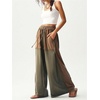 image:imageRoseSeek Womens Baggy Sweatpants Color Block Patchwork Wide Leg Sweat Pants Palazzo Flowy Pants JoggersMulticolor Print