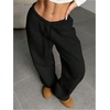 image:imageRoseSeek Womens Baggy Sweatpants Drawstring Waist Wide Leg Pants Athletic Running Track Sweat Pants JoggersBlack