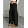 image:imageRoseSeek Womens Baggy Sweatpants Drawstring Waist Wide Leg Pants Athletic Running Track Sweat Pants JoggersBlack