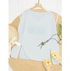 image:imageRoseSeek Womens Beach Cover Ups Letter Long Sleeve V Neck Beach Sweater Split Hem Knit Crochet Tops Pullovers Jumper TopBright Blue