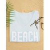 image:imageRoseSeek Womens Beach Cover Ups Letter Long Sleeve V Neck Beach Sweater Split Hem Knit Crochet Tops Pullovers Jumper TopBright Blue