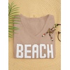 image:imageRoseSeek Womens Beach Cover Ups Letter Long Sleeve V Neck Beach Sweater Split Hem Knit Crochet Tops Pullovers Jumper TopKhaki
