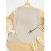 image:imageRoseSeek Womens Beach Cover Ups Letter Long Sleeve V Neck Beach Sweater Split Hem Knit Crochet Tops Pullovers Jumper TopLight Grey