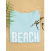 image:imageRoseSeek Womens Beach Cover Ups Letter Long Sleeve V Neck Beach Sweater Split Hem Knit Crochet Tops Pullovers Jumper TopLight Mint Blue