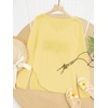 image:imageRoseSeek Womens Beach Cover Ups Letter Long Sleeve V Neck Beach Sweater Split Hem Knit Crochet Tops Pullovers Jumper TopLight Yellow