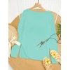 image:imageRoseSeek Womens Beach Cover Ups Letter Long Sleeve V Neck Beach Sweater Split Hem Knit Crochet Tops Pullovers Jumper TopMint Blue