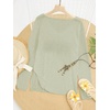 image:imageRoseSeek Womens Beach Cover Ups Letter Long Sleeve V Neck Beach Sweater Split Hem Knit Crochet Tops Pullovers Jumper TopMint Green