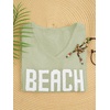 image:imageRoseSeek Womens Beach Cover Ups Letter Long Sleeve V Neck Beach Sweater Split Hem Knit Crochet Tops Pullovers Jumper TopMint Green