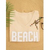 image:imageRoseSeek Womens Beach Cover Ups Letter Long Sleeve V Neck Beach Sweater Split Hem Knit Crochet Tops Pullovers Jumper TopOrange