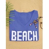 image:imageRoseSeek Womens Beach Cover Ups Letter Long Sleeve V Neck Beach Sweater Split Hem Knit Crochet Tops Pullovers Jumper TopRoyal Blue