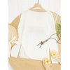 image:imageRoseSeek Womens Beach Cover Ups Letter Long Sleeve V Neck Beach Sweater Split Hem Knit Crochet Tops Pullovers Jumper TopWhite