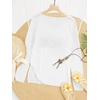 image:imageRoseSeek Womens Beach Cover Ups Letter Long Sleeve V Neck Beach Sweater Split Hem Knit Crochet Tops Pullovers Jumper TopWhite and Black